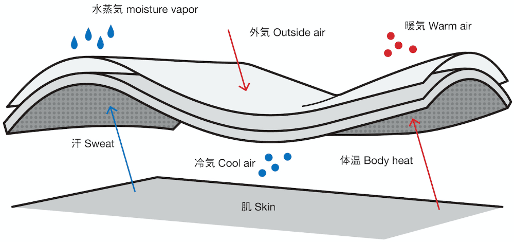 POLARTEC ALPHA DIRECT メカニズムの図